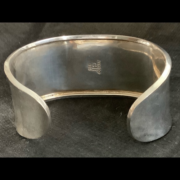 Sterling silver & Carnelian stone cuff bracelet - Picture 7 of 8